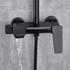 Kaiping Gockel Juego de ducha de lluvia para baño expuesta en negro mate con ducha de mano