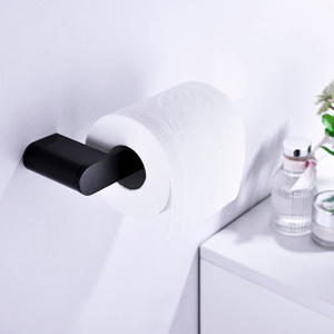 Soporte de papel higiénico negro mate de acero inoxidable montado en la pared para baño, inodoro, cocina