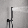 Juego de ducha montado en la pared Grifo de ducha oculto de latón Juego de mezclador de ducha de baño negro mate