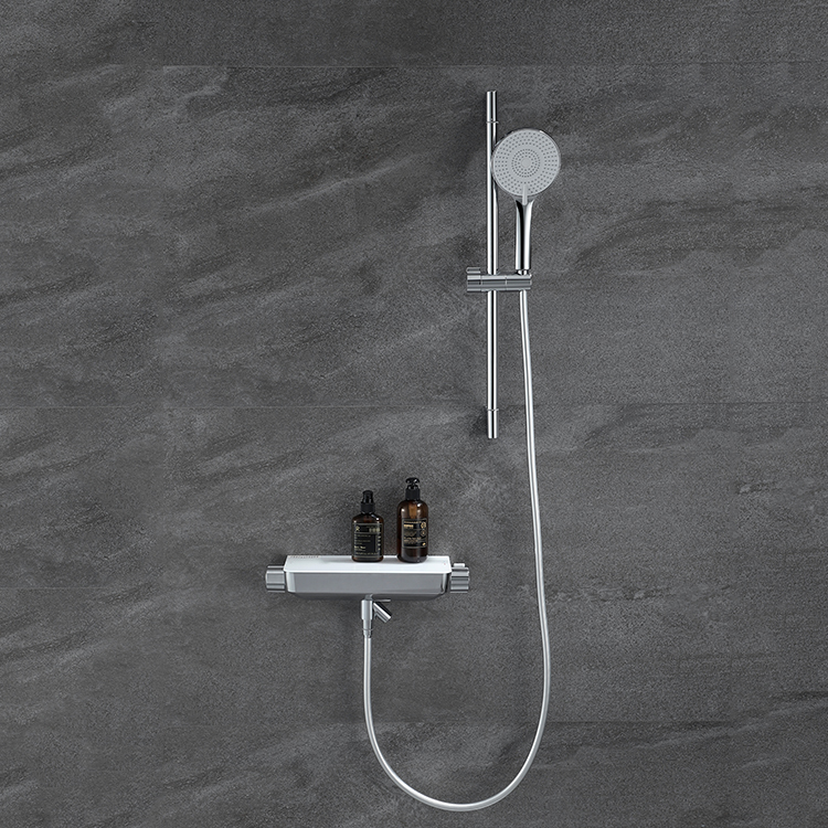 Kaiping Gockel latón cromado montado en la pared baño termostático ducha grifo mezclador conjunto