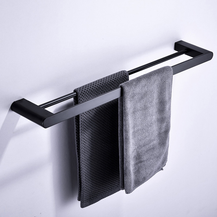 Nuevo diseño de la fábrica de China Baño doble negro Barra de toalla de acero inoxidable 304