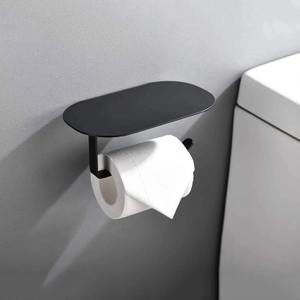 Soporte de papel higiénico para montaje en pared de baño con estante Soporte para rollo de papel higiénico