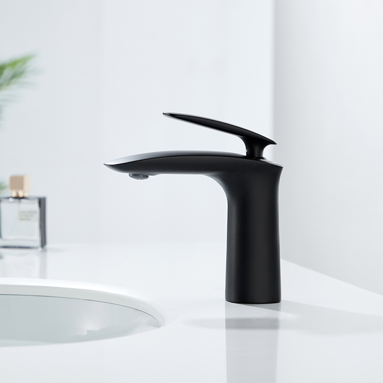 Watermark moderno latón monomando un agujero negro mate fregadero grifo mezclador baño lavabo grifo